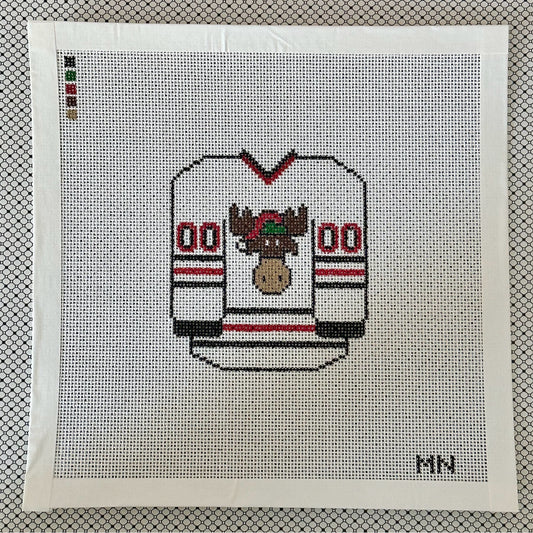 Christmas Vacation Jersey Front Needlepoint Canvas Hand Painted on 18 Count Mesh