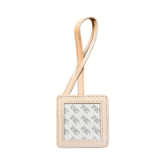 Tan Leather Self Finishing Square Bag Tag
