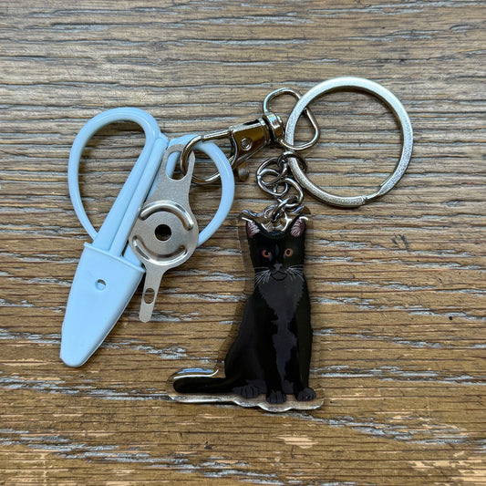 Black Cat Notion Keychain