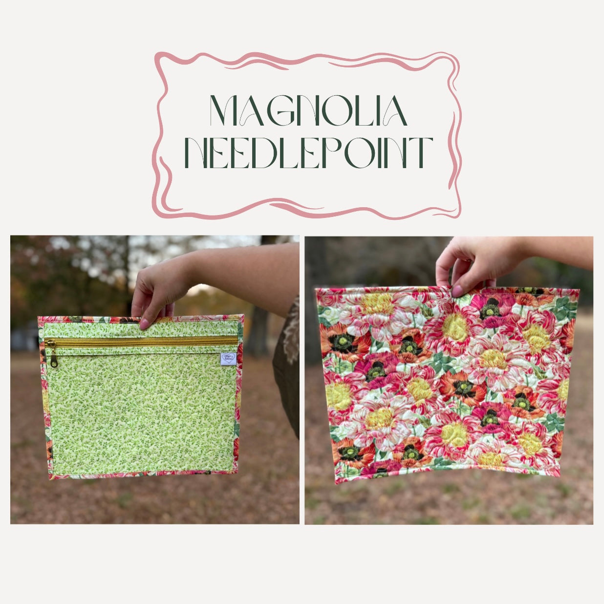 Pink + Green Floral Multi Project Bag