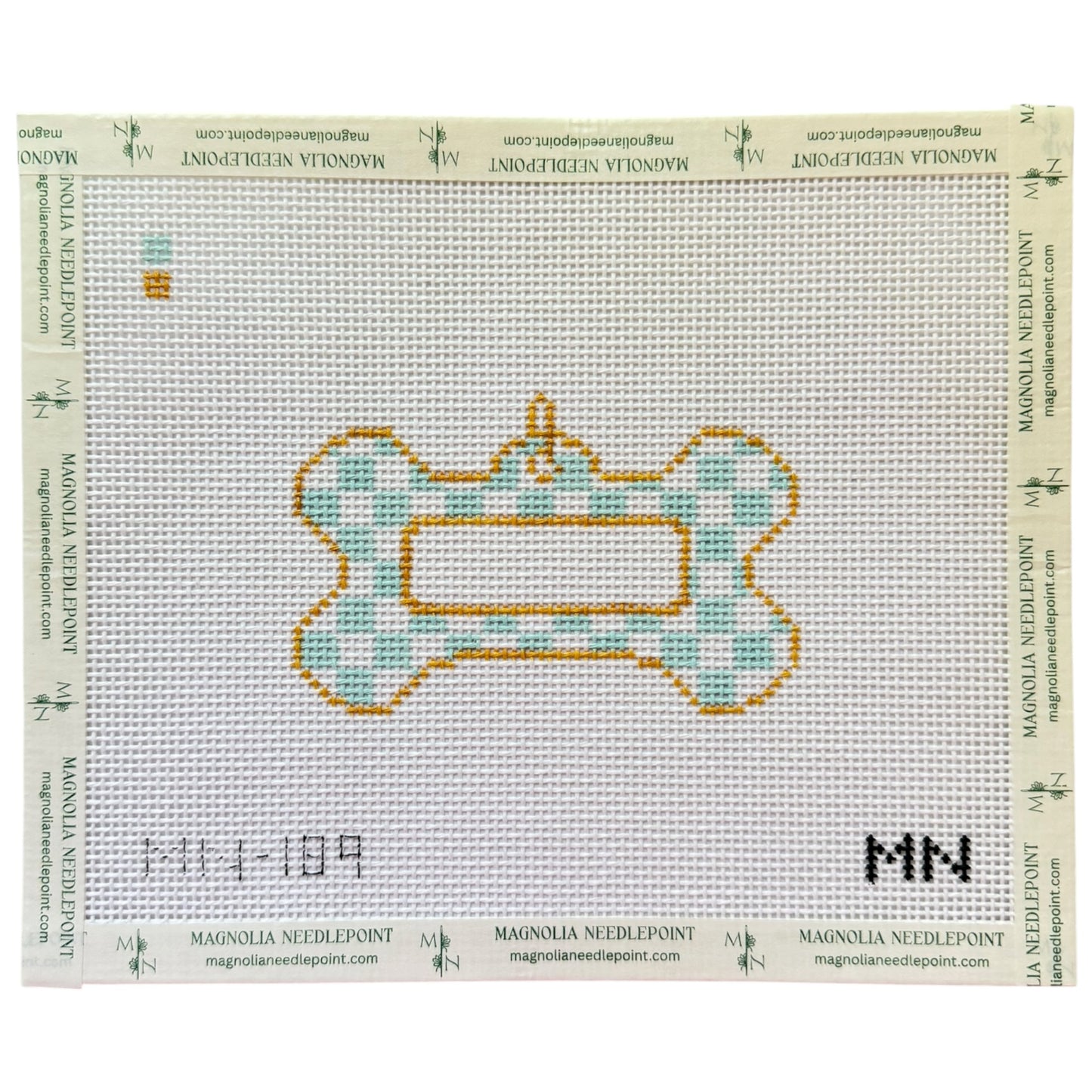 Blue Check Dog Tag Canvas