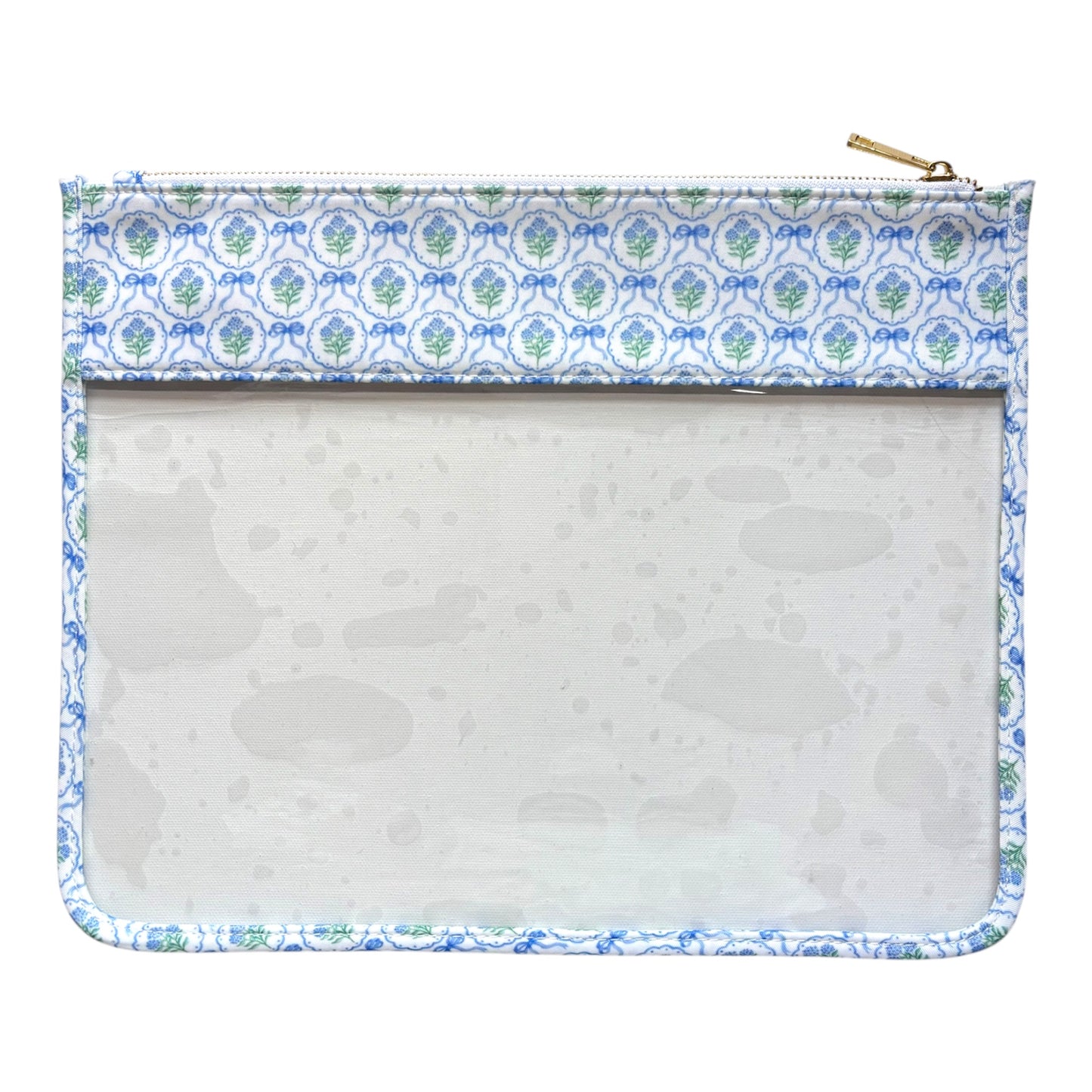 Stitches Blue Scallop Floral Hydrangea Project Bag