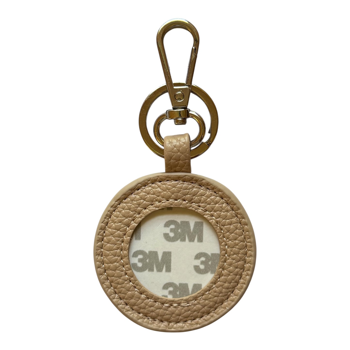 Tan Pebbled Self Finishing Round Key Fob