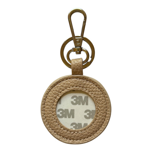 Tan Pebbled Self Finishing Round Key Fob