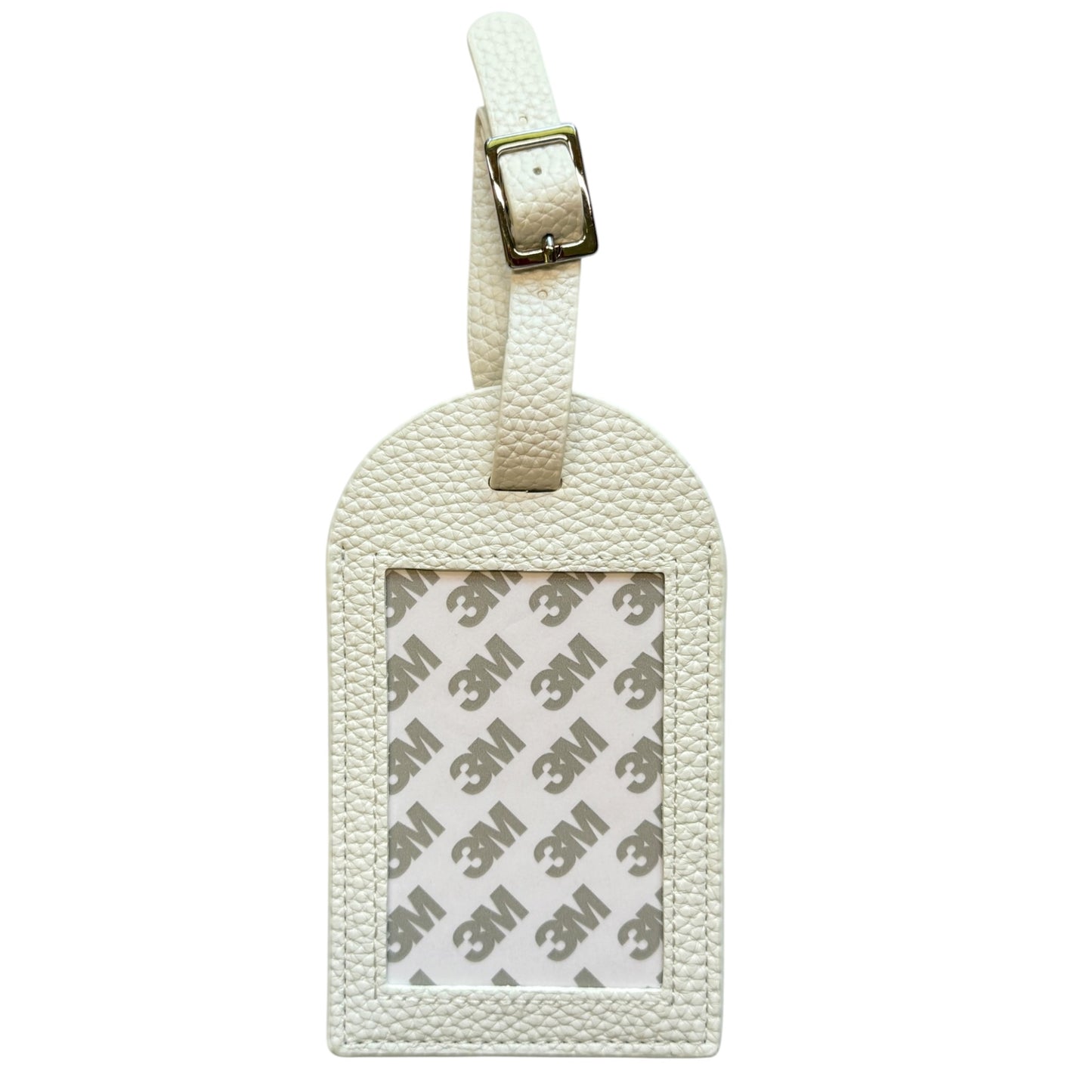 White Pebbled Self Finishing Luggage Tag