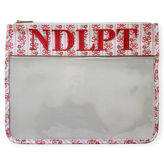 NDLPT Pink Bow Floral Project Bag