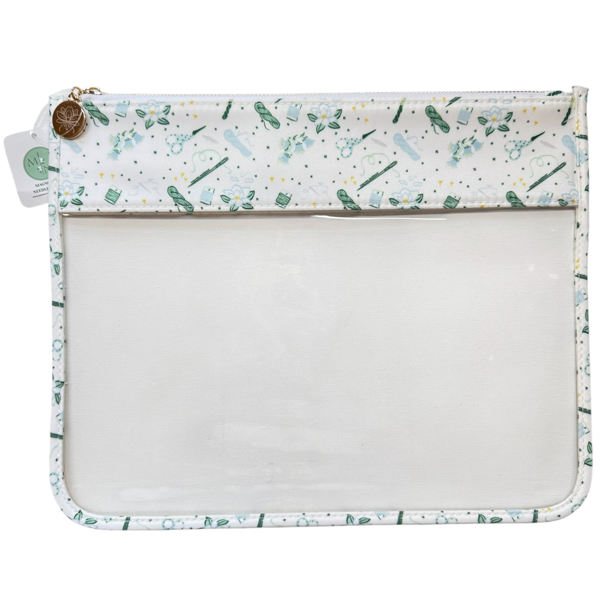 Magnolia Needlepoint Toile Pattern Project Bag