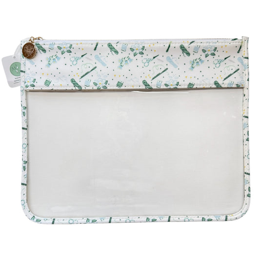 Magnolia Needlepoint Toile Pattern Project Bag