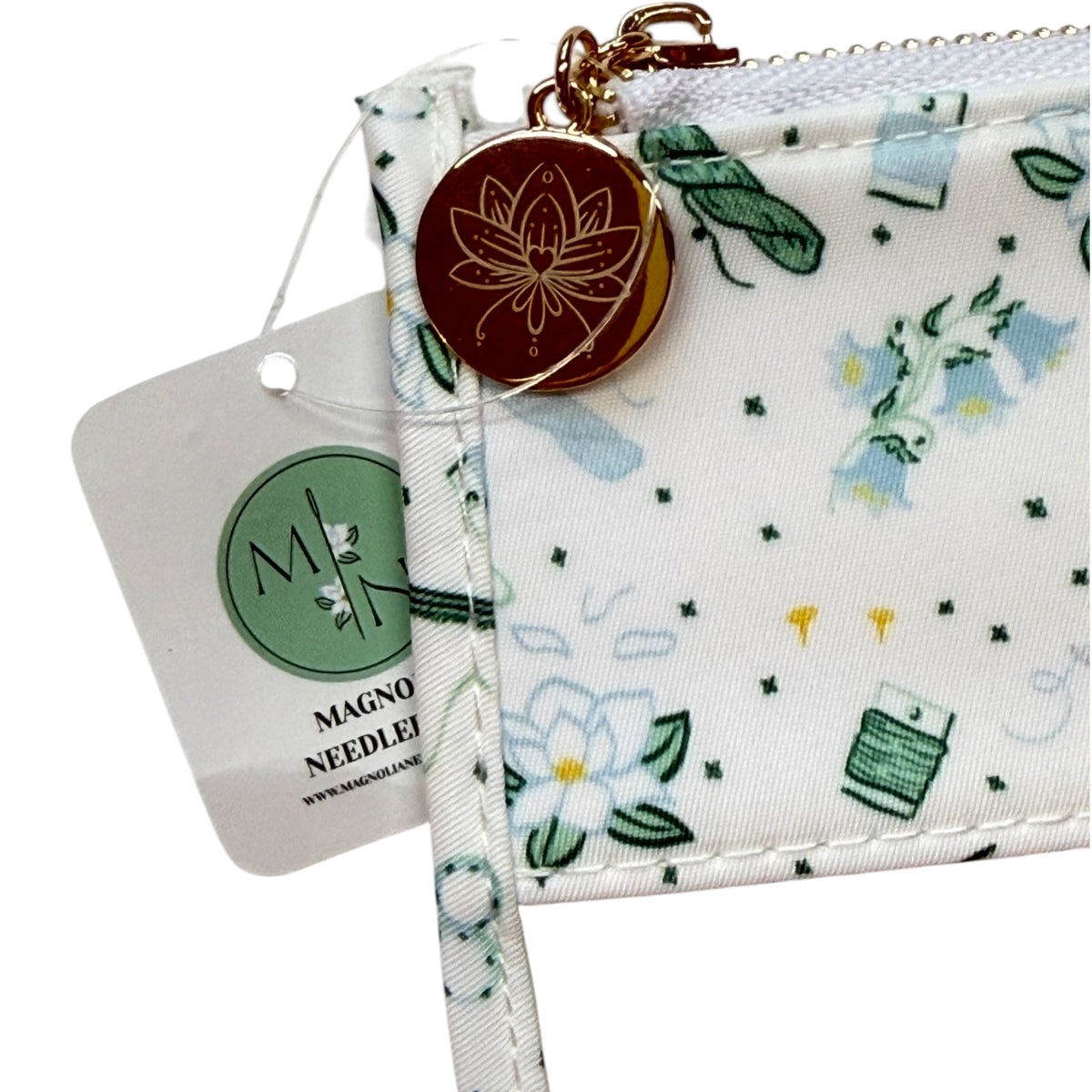 Magnolia Needlepoint Toile Pattern Project Bag