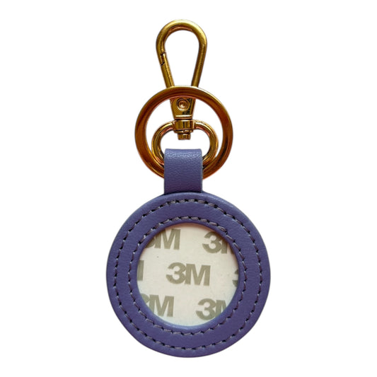 Lavender Purple Leather Self Finishing Round Key Fob