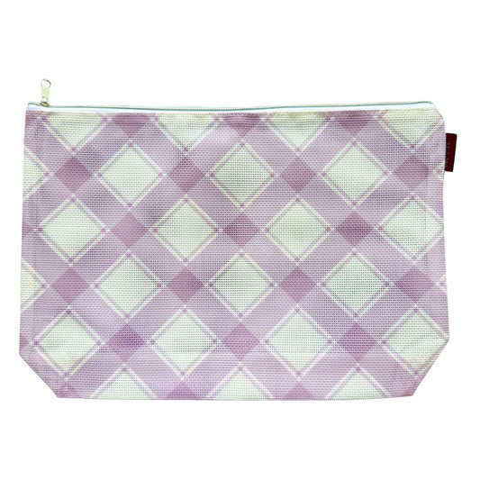 Large Purple Plaid Stitch-able Project Bag