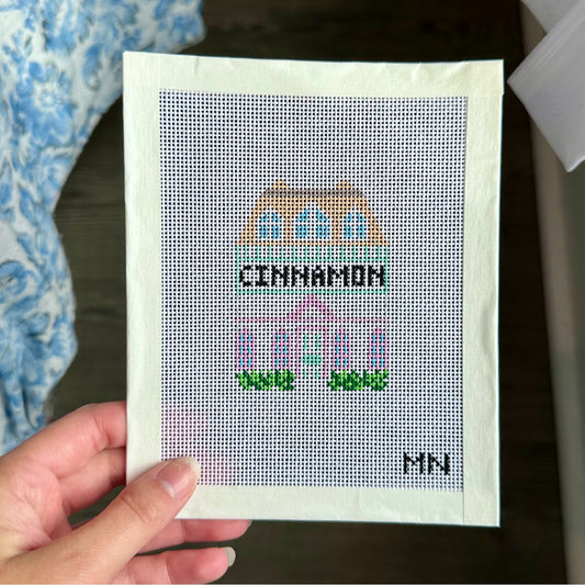 Cinnamon Shaker Village House Hand Painted Needlepoint Canvas