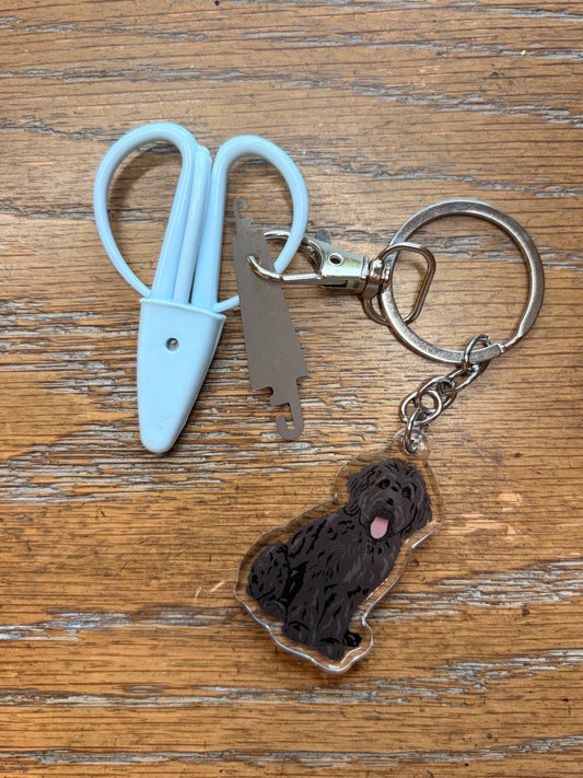 Black Doodle Notion Keychain