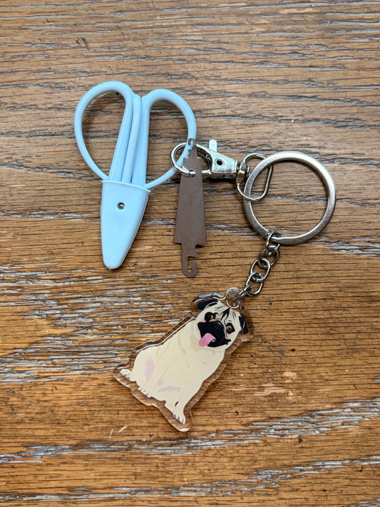 Pug Fawn Notion Keychain