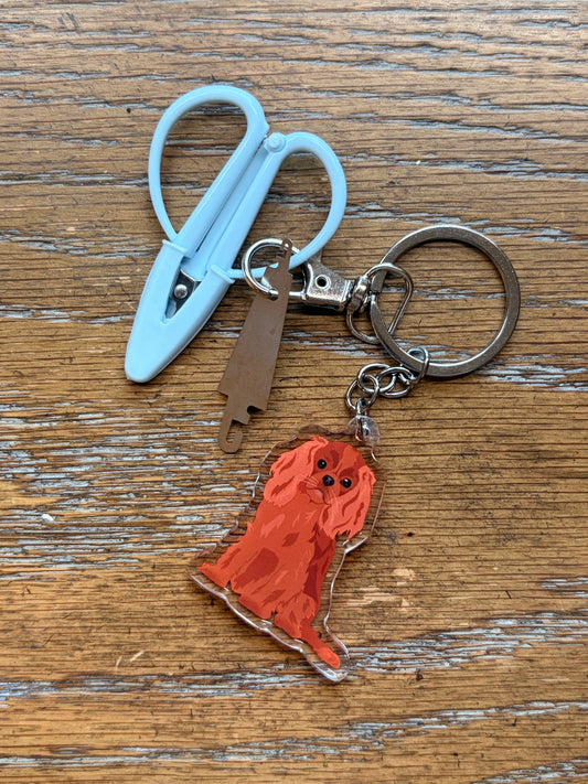 Ruby Red Cavalier King Charles Spaniel Notion Keychain