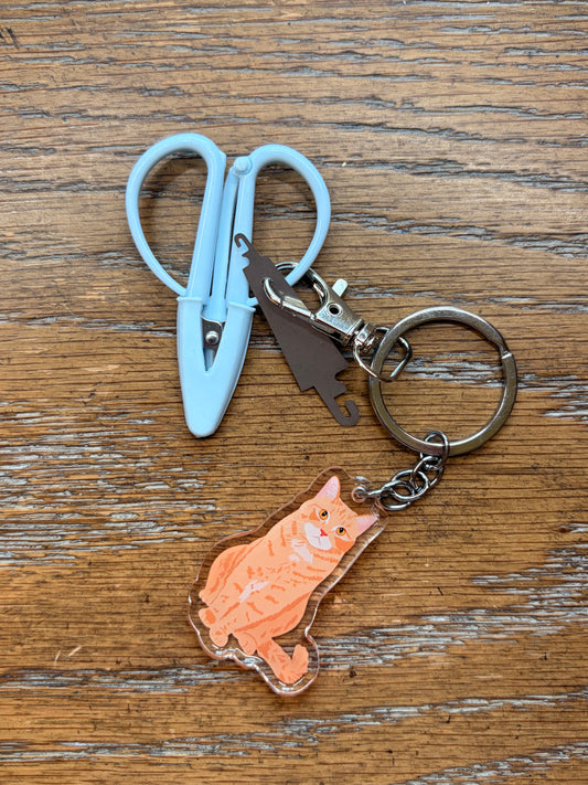 Orange Shorthaired Tabby Cat Notion Keychain