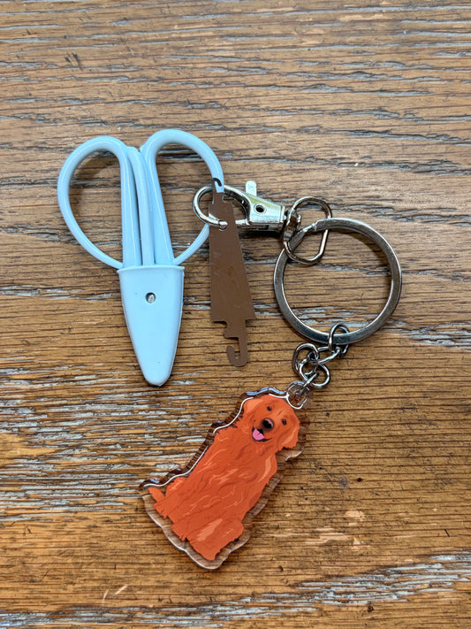 Red Golden Retriever Notion Keychain